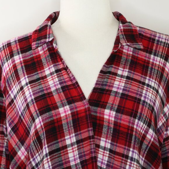 Gap Wrap Flannel Red Plaid Long Sleeve Shirt - Picture 2 of 11